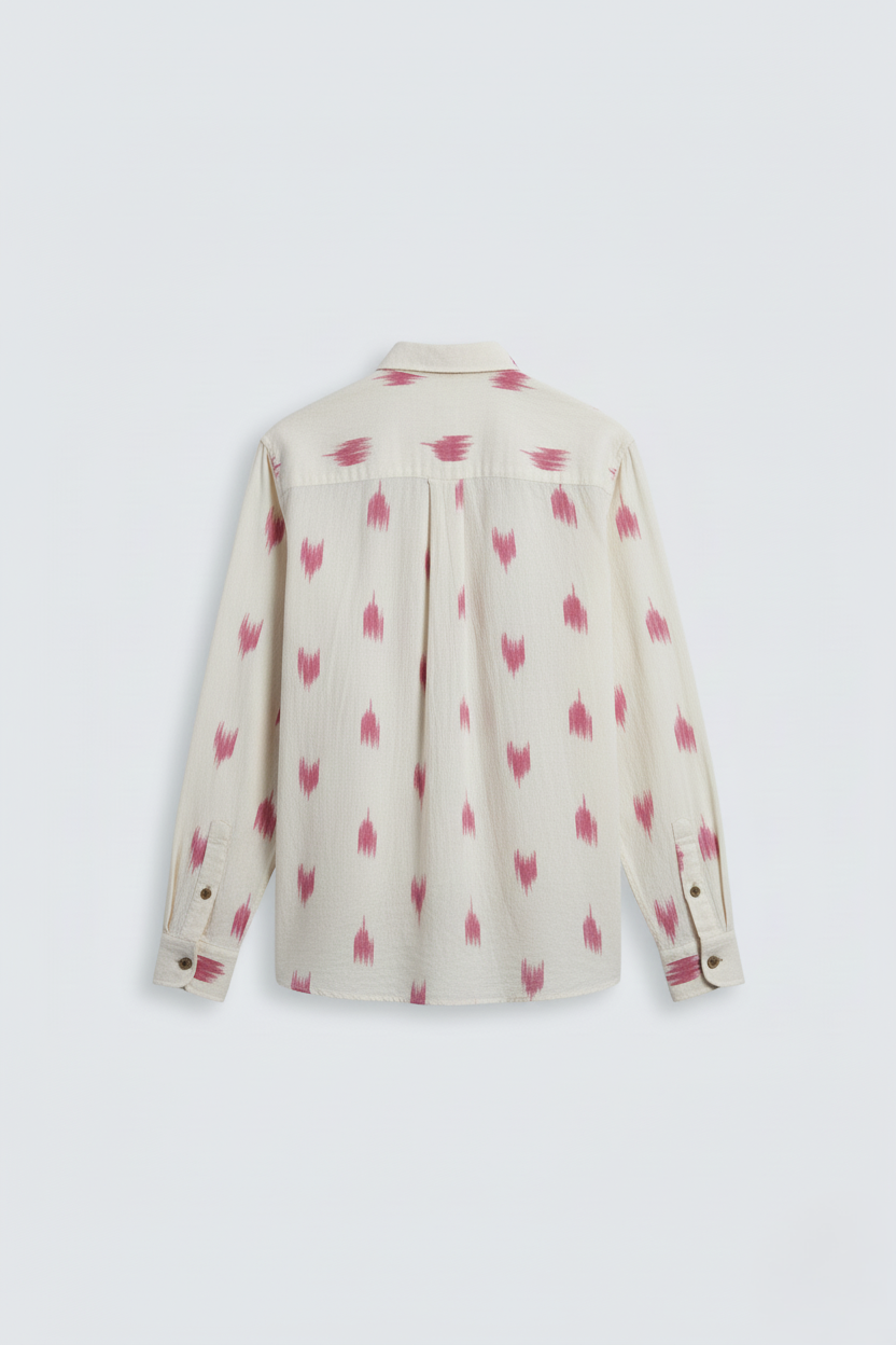 COTTON - LINEN IKAT PRINT CASUAL SHIRT