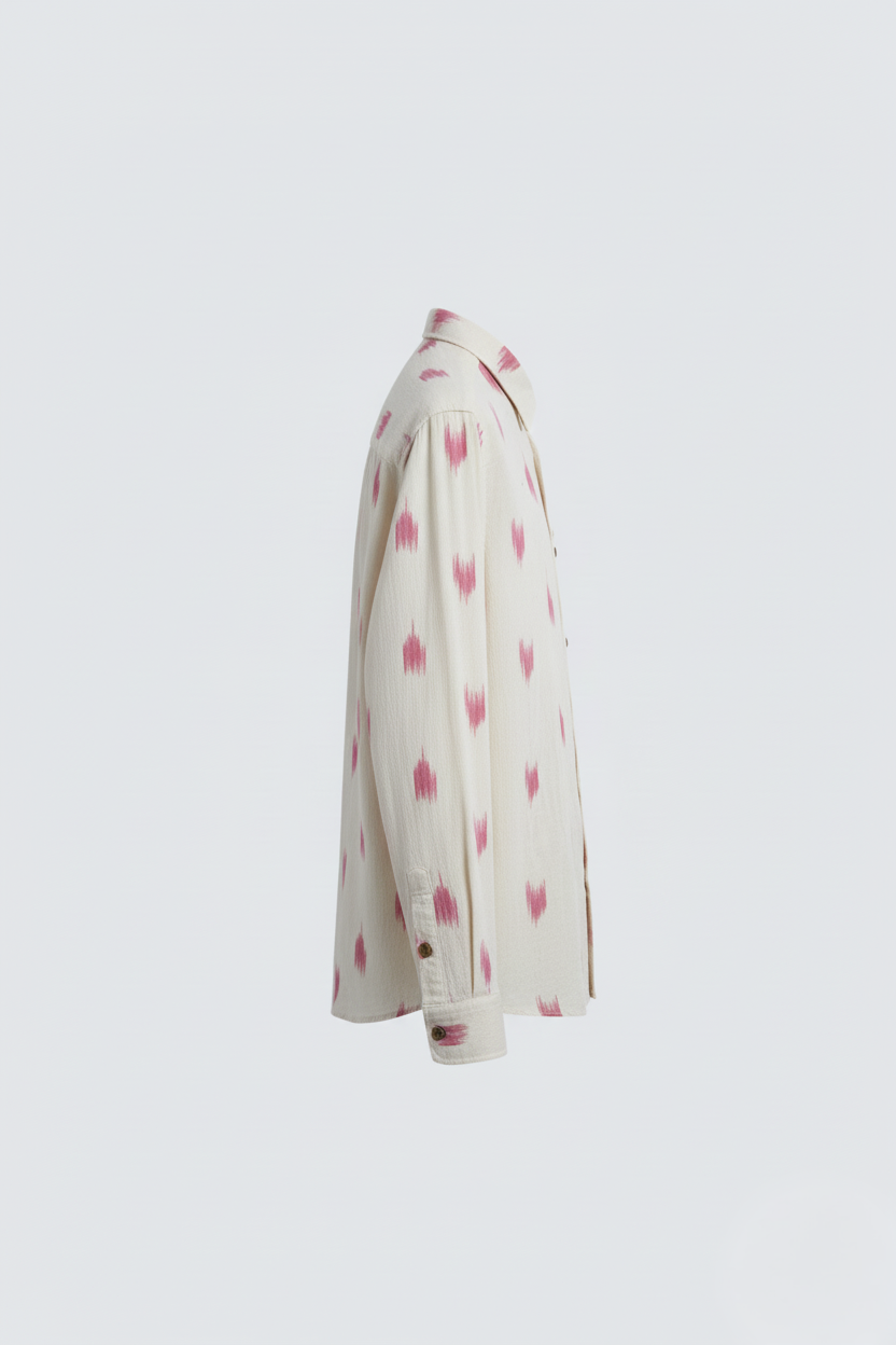 COTTON - LINEN IKAT PRINT CASUAL SHIRT